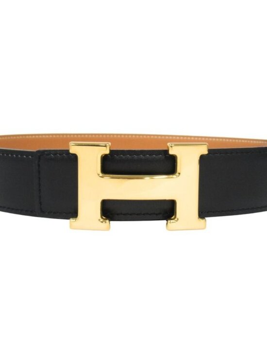 Hermes Accessories - Hermes Buckle Reversible Belt Box Calf Leather Black Brown
